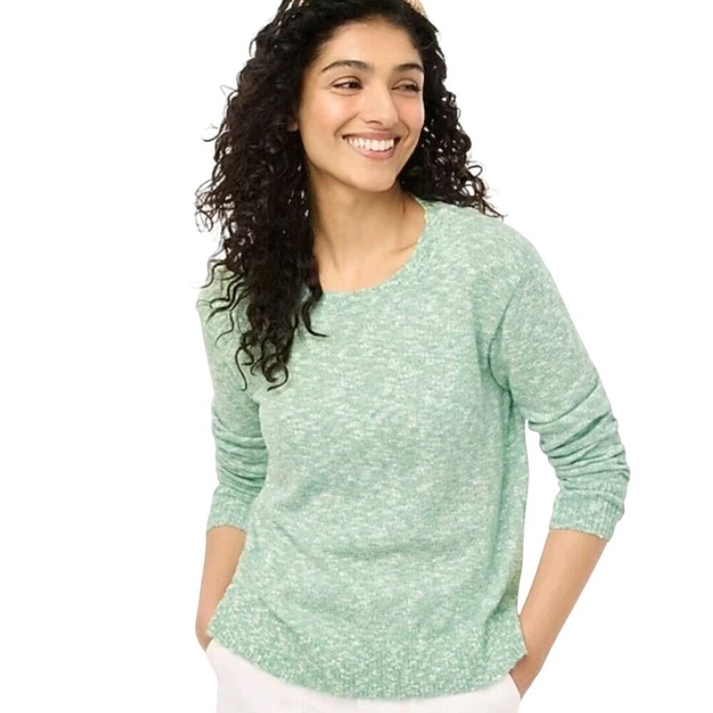 J.Crew Crewneck Beach Sweater Frosted Seaweed Green Sustainable Cotton Size XL